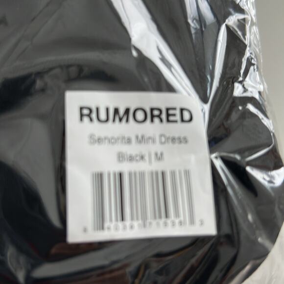 NWT $148 REVOLVE RUMORED senorita mini dress black M embroidered hearts - Picture 7 of 12